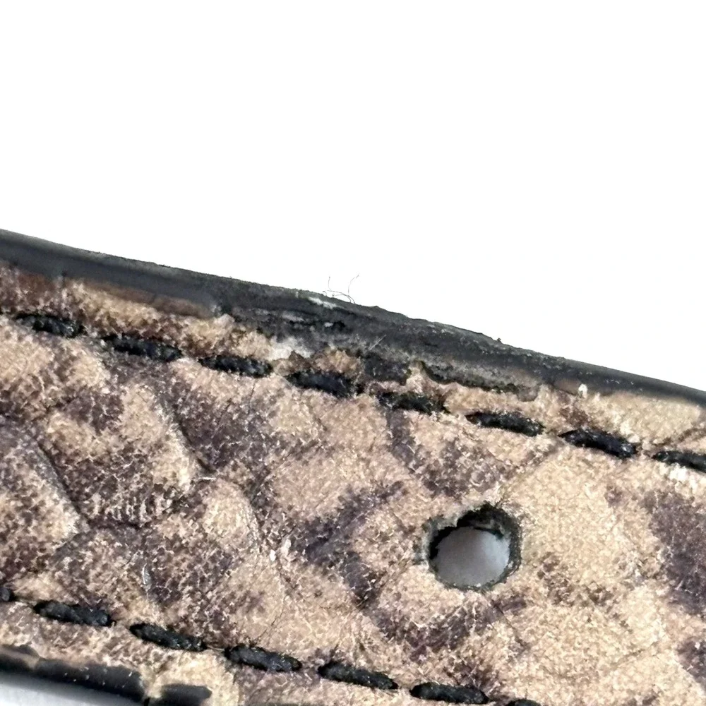 Coach Crossbody Bag Strap Grey Brown Snakeskin Embossed Leather Gold Hardware